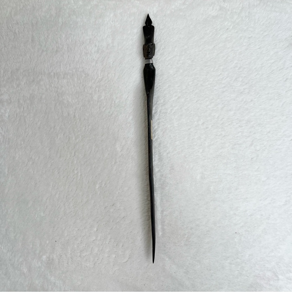 Vintage Letter Opener African Folk Art Hand Carved Dark Wood Kenya